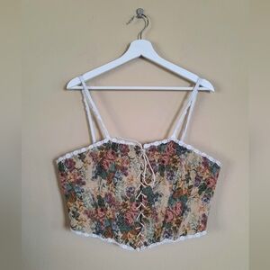 Floral Tapestry Corset Top